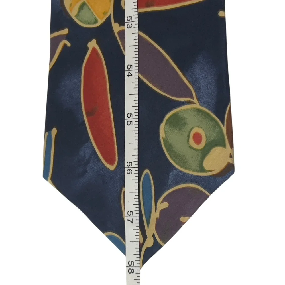 Vintage 417 by Van Heusen Silk Men's Necktie Abstract Blue Multi Floral Designer